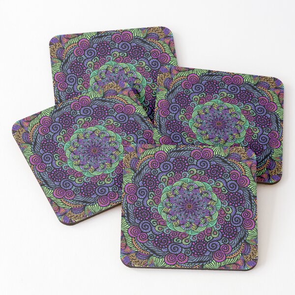Item preview, Intricate Rainbow Mandala on Black – Sacred Geometry Inspired Design designed and sold by Leanne-Michelle.