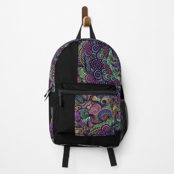 Item preview, Intricate Rainbow Mandala on Black – Sacred Geometry Inspired Design designed and sold by Leanne-Michelle.