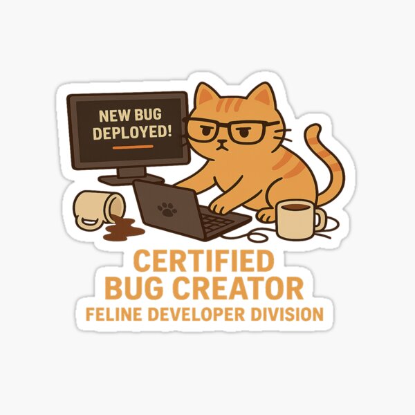 Artikel-Vorschau von Zertifizierter Bug Creator - Lustiges Katzenentwickler-Design, designt und verkauft von  ⭐ ⭐ wassim ⭐ ⭐.
