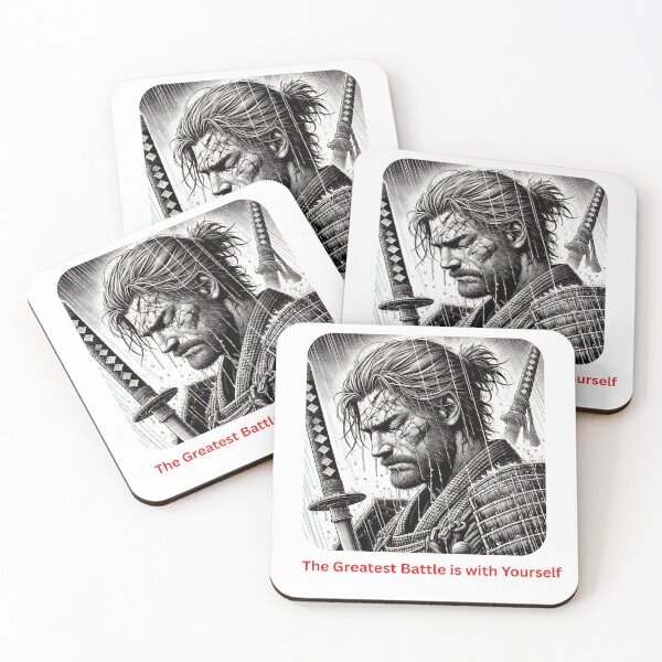Item preview, The Greatest Battle is with Yourself Warrior in deep thought designed and sold by Outlandishrob.