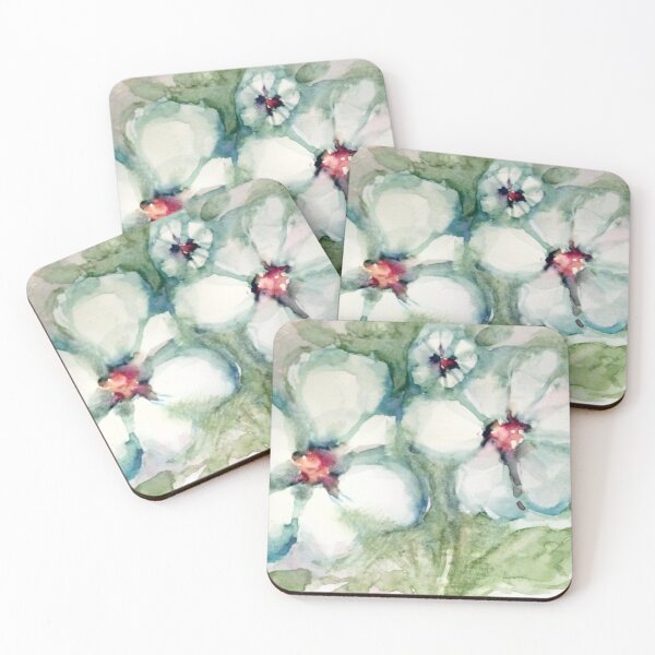 Item preview, White watercolor flowers designed and sold by Kara Draws.