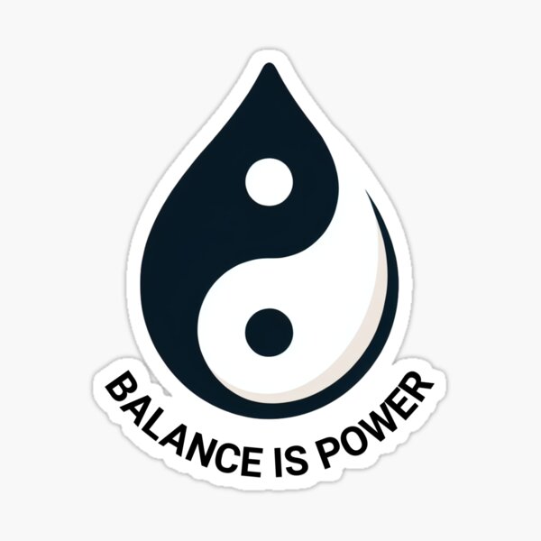Artikel-Vorschau von "Balance ist Macht" Yin Yang, minimalistisch, inspirierende Zitate,, designt und verkauft von karinasalwaszka.