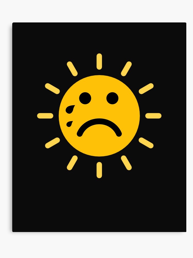 Sad Face Emoji Funny Sun Summer Kids Beach Vacation Canvas Print