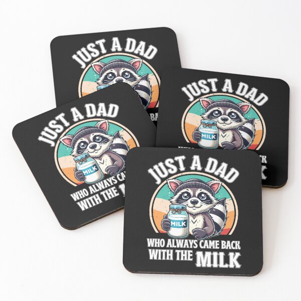 Aperçu de l'œuvre Just A Dad Who Always Came Back With The Milk - Funny Raccon créée et vendue par ZACK ART.