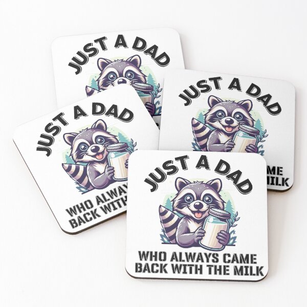 Aperçu de l'œuvre Just A Dad Who Always Came Back With The Milk - Funny Raccon créée et vendue par ZACK ART.