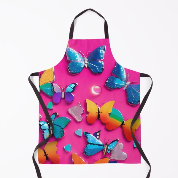 Item preview, Y2K Neon Butterfly Vibes – Rainbow Chrome Aesthetic Pattern designed and sold by My Dream Nook.