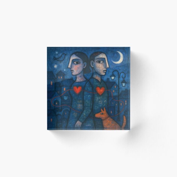 Item preview, Lovers. Naive art designed and sold by BoBiloArt.