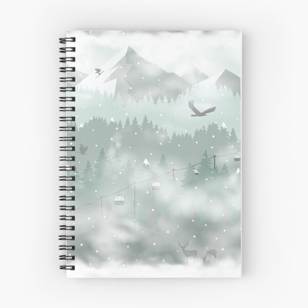 Item preview, Winter Alpine Ski Retreat Misty Mountains Green designed and sold by VintageStyle.