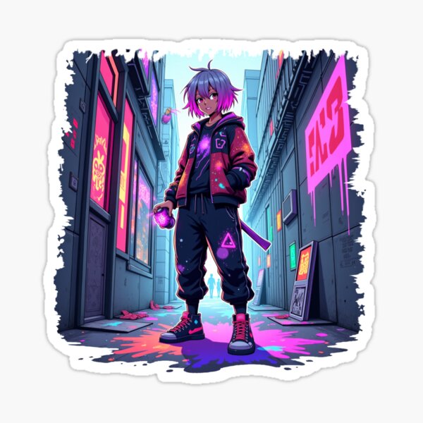 Item preview, Cyberpunk Voyager: Neon Street Art Dreams in the City designed and sold by IronInkClothing.