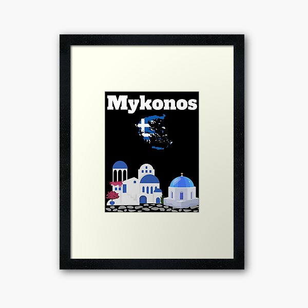 Item preview, Mykonos holiday souvenir Greek architecture Greece flag Greece map designed and sold by Artstastic.