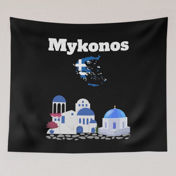 Item preview, Mykonos holiday souvenir Greek architecture Greece flag Greece map designed and sold by Artstastic.