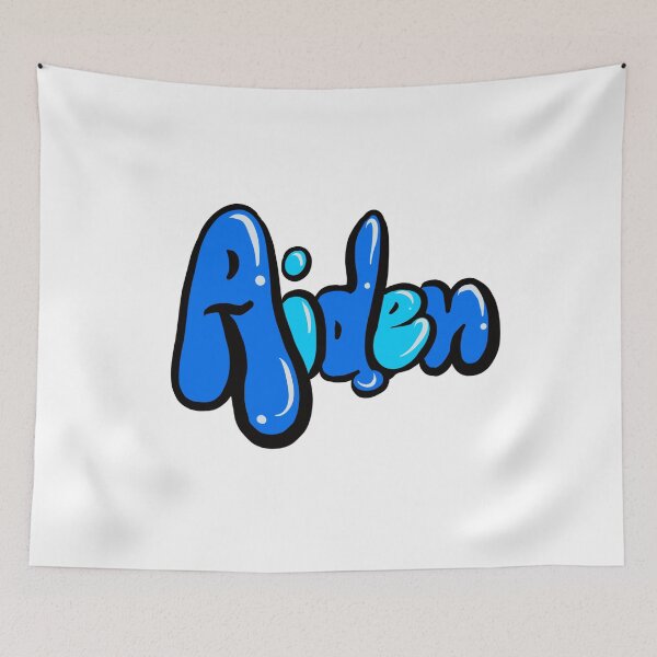 Item preview, Aiden name in blue graffiti calligraphy Top 10 best personalised gifts for boys Aiden designed and sold by Artonmytee.
