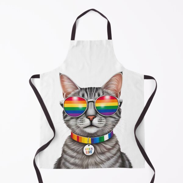 Item preview, Pride Silver Tabby Cat – LGBTQ Rainbow Sunglasses & “Love is Love” Collar Art designed and sold by Fredster1966.