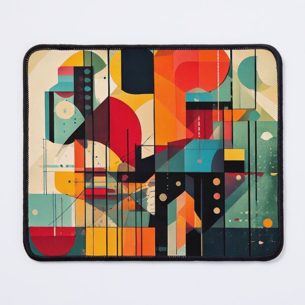 Item preview, Retro Bauhaus Geometric Abstract Art – Bold Shapes & Primary Colors designed and sold by CattlettArt.
