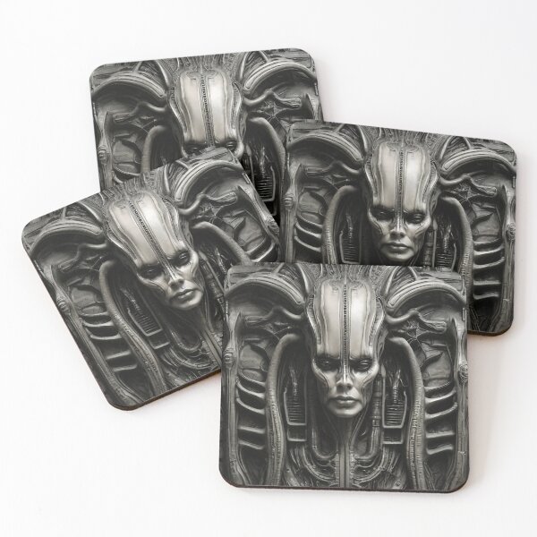 Item preview, Dark Sci-Fi Horror – Biomechanical Cyberpunk Witch Art | Giger-Inspired Gothic Visionary Design designed and sold by CattlettArt.