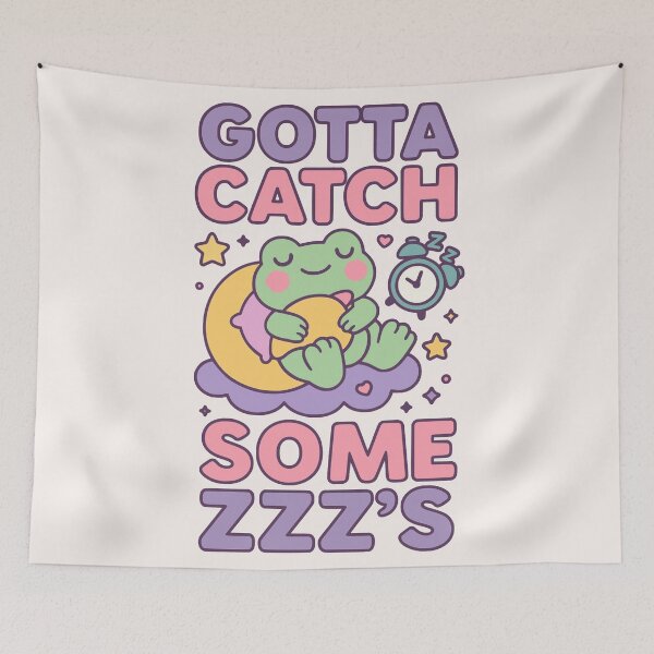 Item preview, Gotta Catch Some Zzz’s Cute Sleeping Frog Art designed and sold by Cheeky Companions.