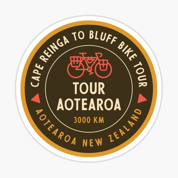 Vista previa del artículo con la obra «Tour Aotearoa - tour en bicicleta», diseñado y vendido por fieldtripsupply.