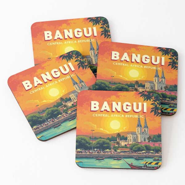 Item preview, Colorful Bangui City Poster | Retro Pop Art Wall Decor | Central African Capital Art | Bold Urban Travel Print | Vibrant African Landscape designed and sold by PaintedPixels01.