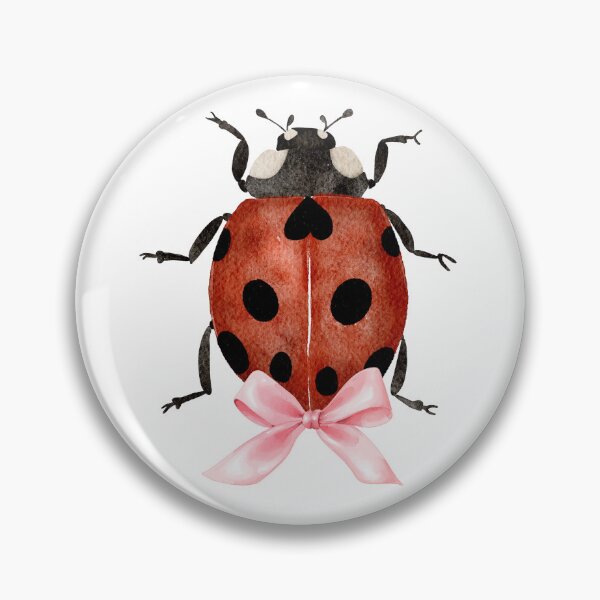Item preview, Ladybug with Pink Bow – Coquette Cottagecore Spring Aesthetic designed and sold by DivinePassion.