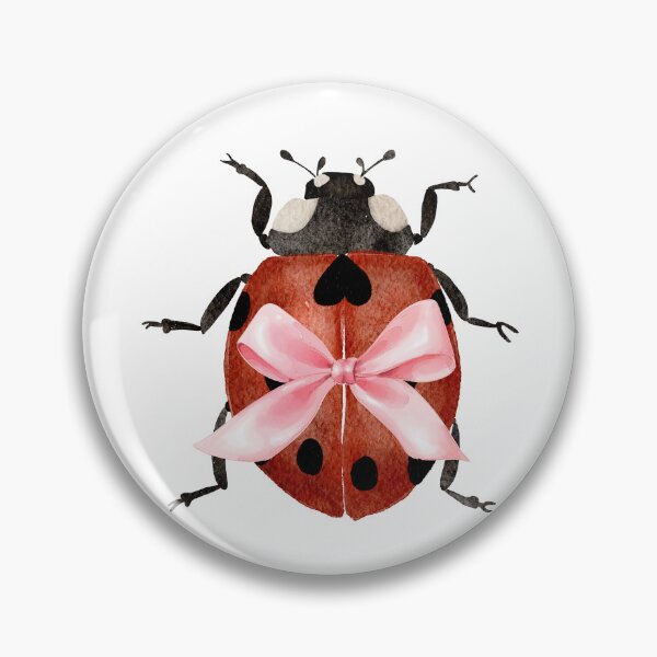 Item preview, Ladybug with Pink Bow – Coquette Cottagecore Spring Aesthetic designed and sold by DivinePassion.