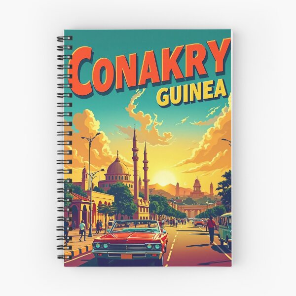 Item preview, Colorful Retro Pop Art Poster | Conakry Guinea Travel Art | West Africa Wall Decor | Vibrant Cityscape Print designed and sold by PaintedPixels01.