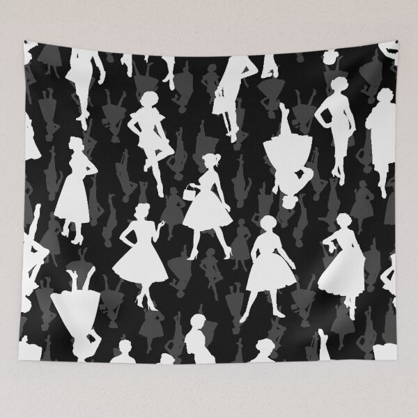 Item preview, black mid century 1950s vintage silhouette women designed and sold by Gossip Rag.