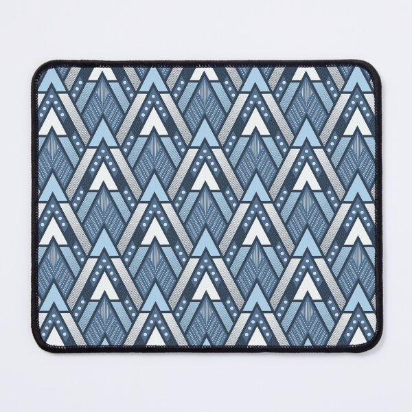 Item preview, Paisaje de flechas con horizonte azul: patrón geométrico audaz de inspiración tribal designed and sold by Stacey Spivak.