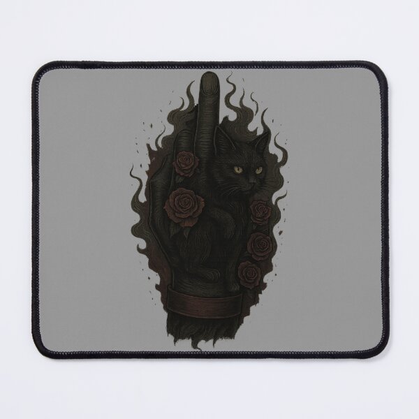 Item preview, Gothic Black Cat & Roses Art – Rebellious Charm designed and sold by Ironzoulz.