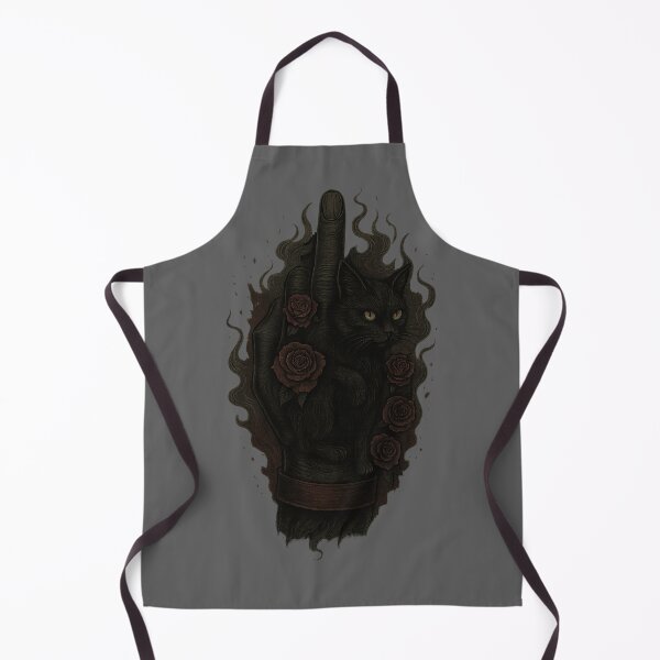 Item preview, Gothic Black Cat & Roses Art – Rebellious Charm designed and sold by Ironzoulz.
