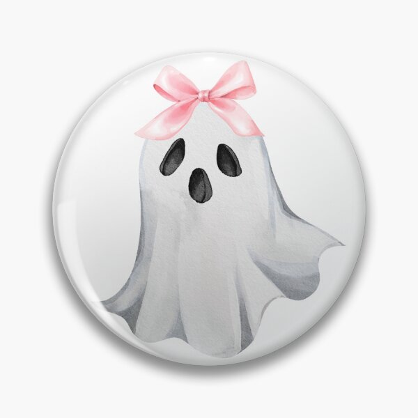 Item preview, Cute Ghost with Pink Bow – Coquette Halloween & Summerween Aesthetic designed and sold by DivinePassion.