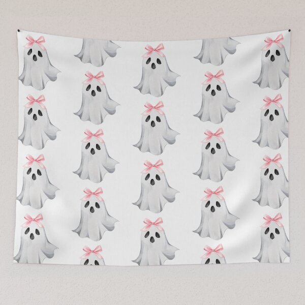 Item preview, Cute Ghost with Pink Bow – Coquette Halloween & Summerween Aesthetic designed and sold by DivinePassion.