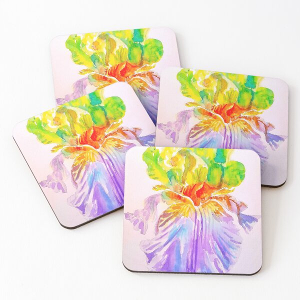 Item preview, Iris Flower Watercolor Painting Purple Yellow Art designed and sold by Sarah  Rajkotwala.