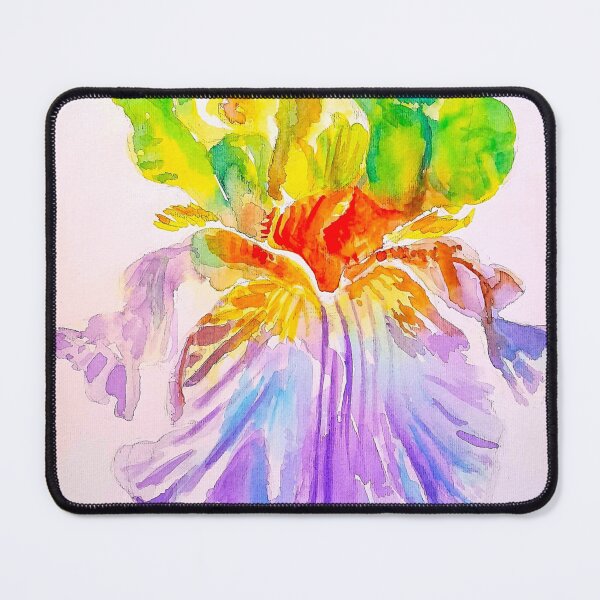 Item preview, Iris Flower Watercolor Painting Purple Yellow Art designed and sold by Sarah  Rajkotwala.