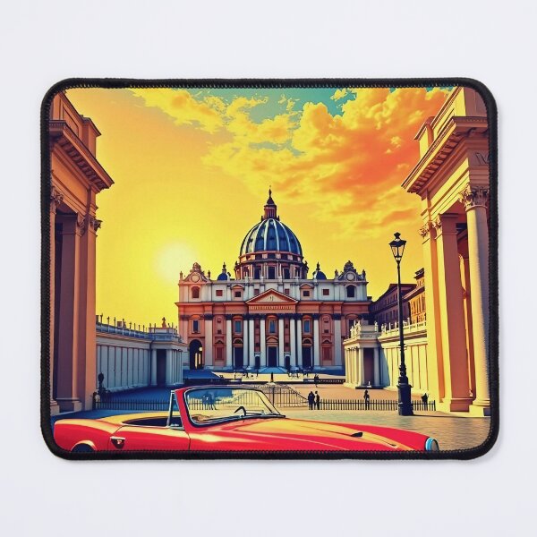 Item preview, Vatican City Retro Pop Art Poster | Vibrant Cityscape Wall Art | Travel-Inspired Vatican Decor | Bold European Art Print | Colorful Italy Landmark Design designed and sold by PaintedPixels01.