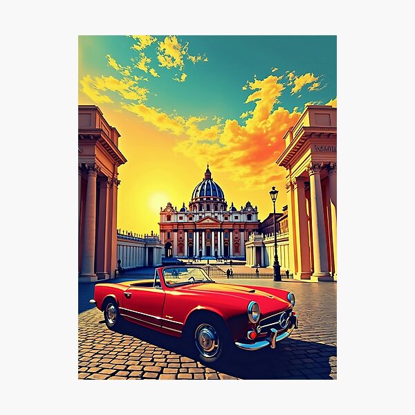 Item preview, Vatican City Retro Pop Art Poster | Vibrant Cityscape Wall Art | Travel-Inspired Vatican Decor | Bold European Art Print | Colorful Italy Landmark Design designed and sold by PaintedPixels01.