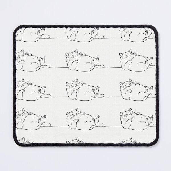 Aperçu de l'œuvre Dessin au trait d'un chat blanc mignon et potelé créée et vendue par Magicari.