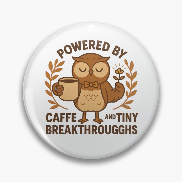 Item preview, Powered by Coffee and Tiny Breakthroughs – Wise Owl Art designed and sold by Lacritsa .