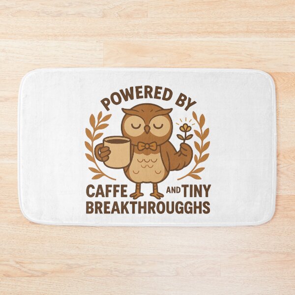 Item preview, Powered by Coffee and Tiny Breakthroughs – Wise Owl Art designed and sold by Lacritsa .