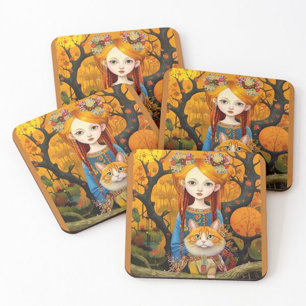 Item preview, Beautiful girl with a cat. designed and sold by Natalia-Vlad.