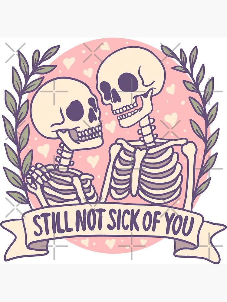 Thumbnail 3 of 3, Magnet, Skeleton Couple Love – Still Not Sick of You designed and sold by jess1586.