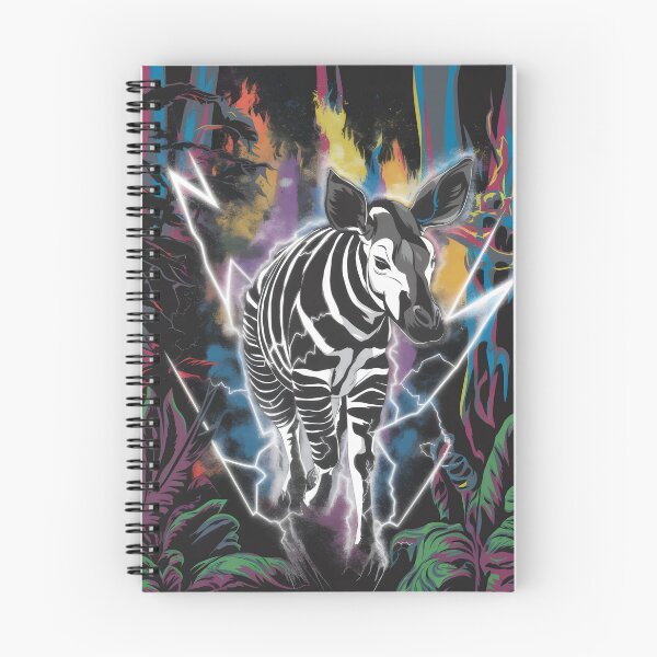 Item preview, Electric Jungle Okapi with Neon Lightning designed and sold by WildlifeInc.