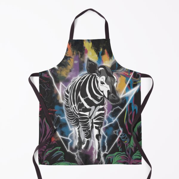 Item preview, Electric Jungle Okapi with Neon Lightning designed and sold by WildlifeInc.