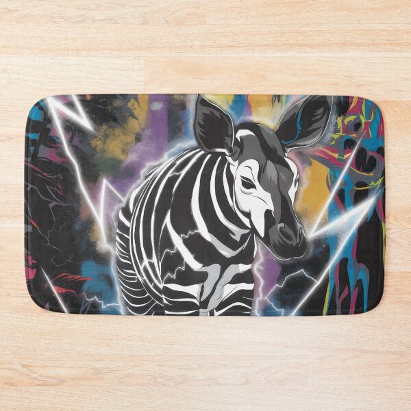 Item preview, Electric Jungle Okapi with Neon Lightning designed and sold by WildlifeInc.