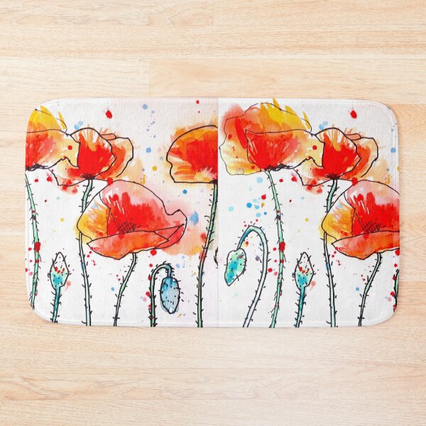 Item preview, Red Poppy Watercolor Painting Abstract Art Splash designed and sold by Sarah  Rajkotwala.