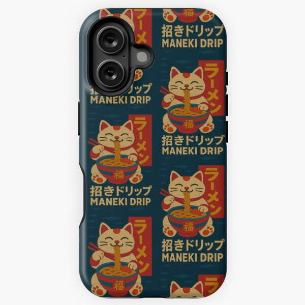 Vista previa del artículo con la obra «Manekineko gato comiendo ramen maneki goteo», diseñado y vendido por TheTrendsDesk.