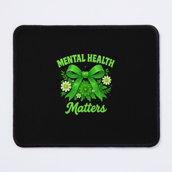 Item preview, Mental Health Matters Coquette Bow Green Ribbon Wildflower designed and sold by facegm.