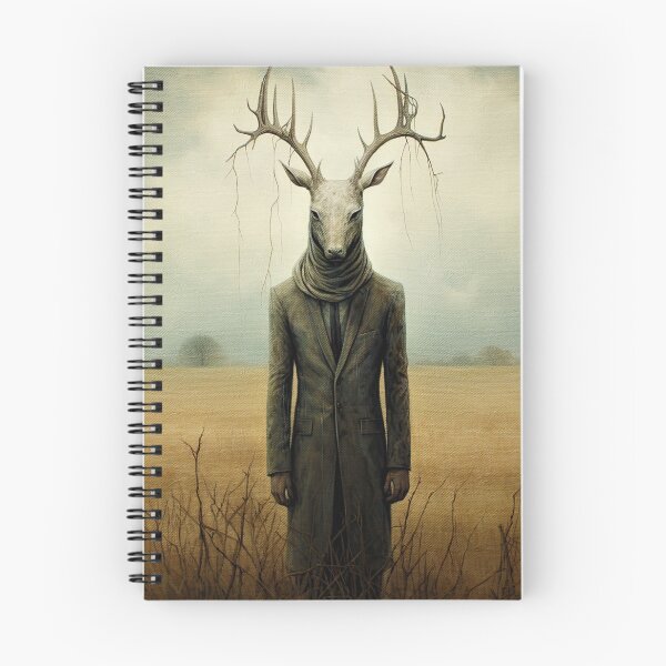 Item preview, Folk Horror Deer in Field designed and sold by WyrddandWonderful.