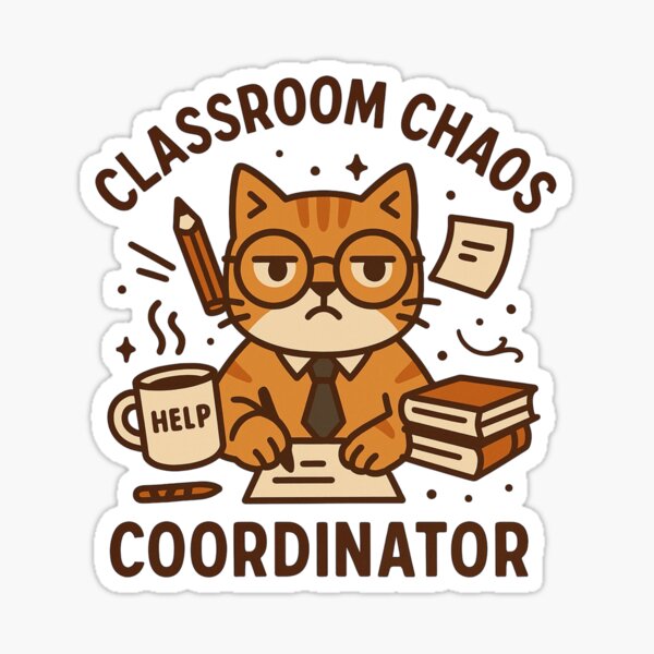 Item preview, Classroom Chaos Coordinator – Funny Cat Teacher Design designed and sold by Lacritsa .