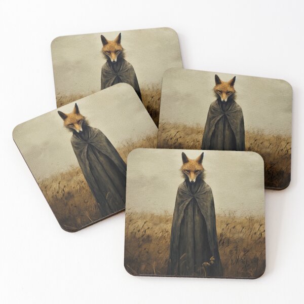Item preview, Folk Horror Fox in Field designed and sold by WyrddandWonderful.