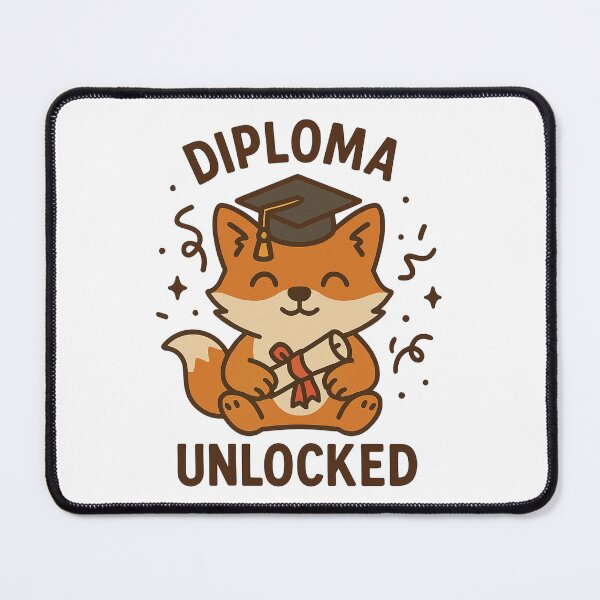 Item preview, Diploma Unlocked – Cute Graduation Fox Design designed and sold by Lacritsa .